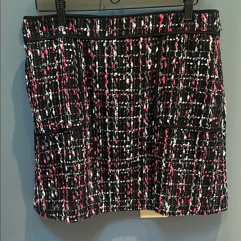 LOFT Pink and Black Mini Pencil Skirt for Work